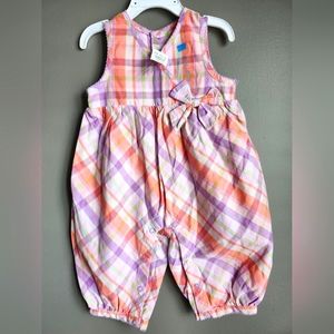 New The Children's Place Plaid Baby Girl's Romper 6-9 months